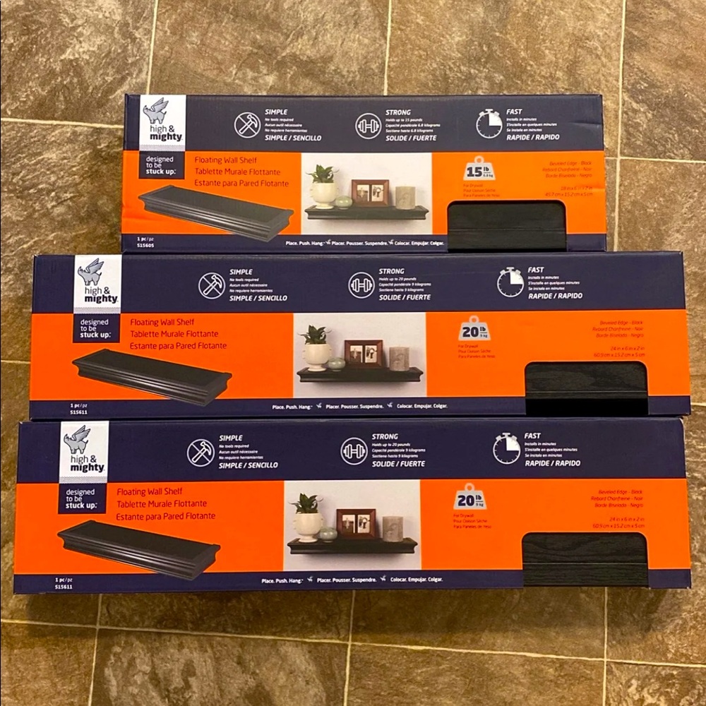 3 High & Mighty Floating Wall Shelves